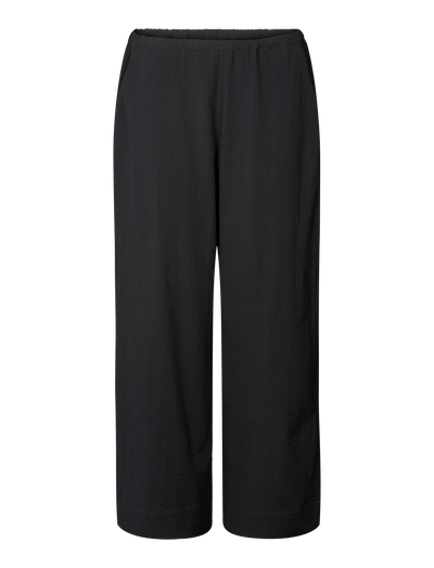 BELLA PANTS SEERSUCKER - BLACK