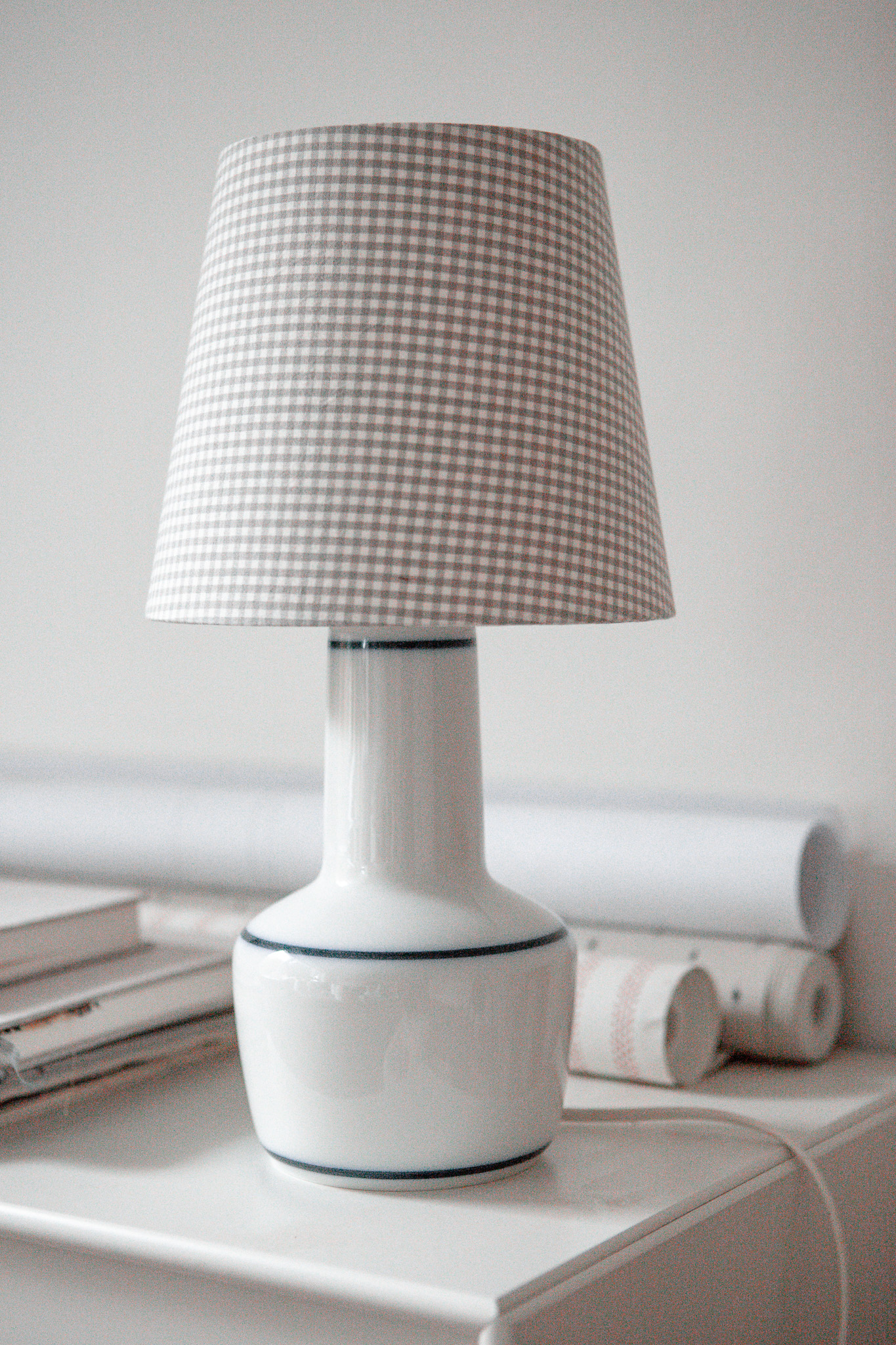 Lamp Shade - Gingham Mini Grey