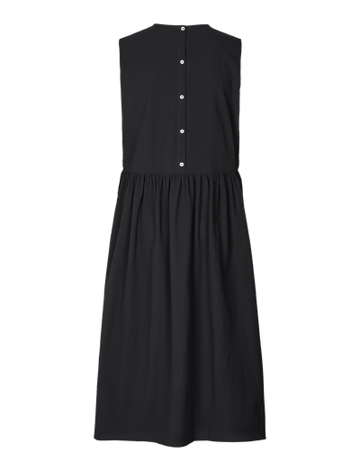 NOELLE DRESS - SEERSUCKER - BLACK