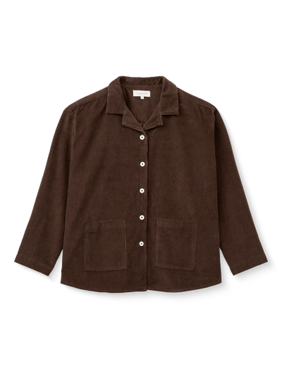 SILJA CORDUROY SHIRT - DARK BROWN