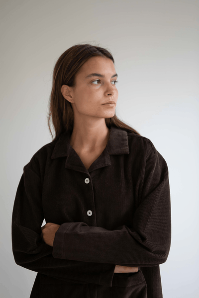 SILJA CORDUROY SHIRT - DARK BROWN