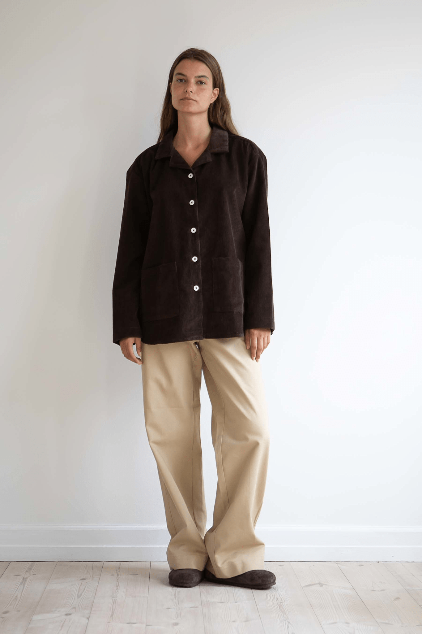 SILJA CORDUROY SHIRT - DARK BROWN