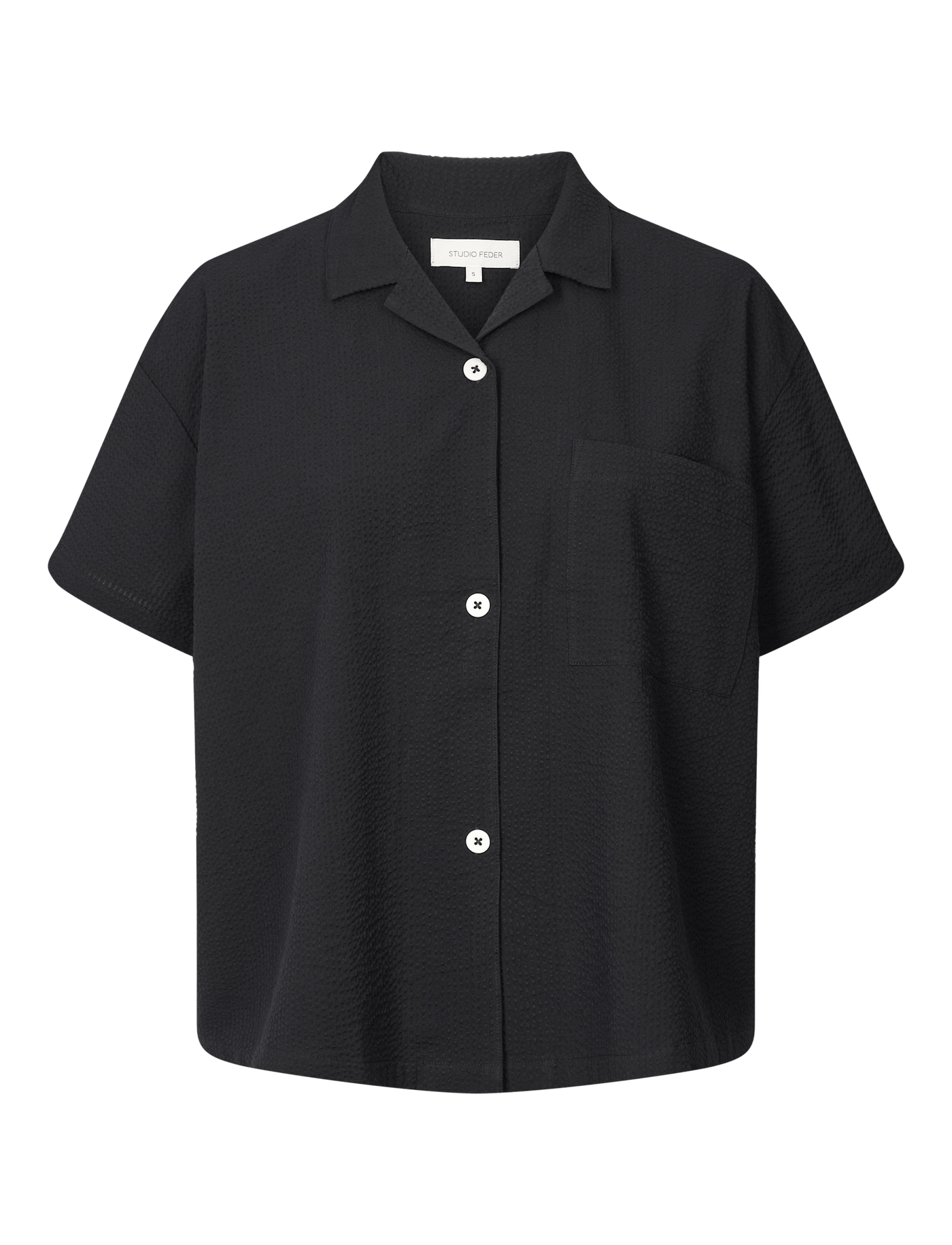 VICTORIA SHIRT - SEERSUCKER - BLACK