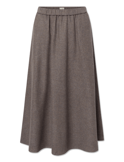 Agnes wool skirt - BROWN MELANGE