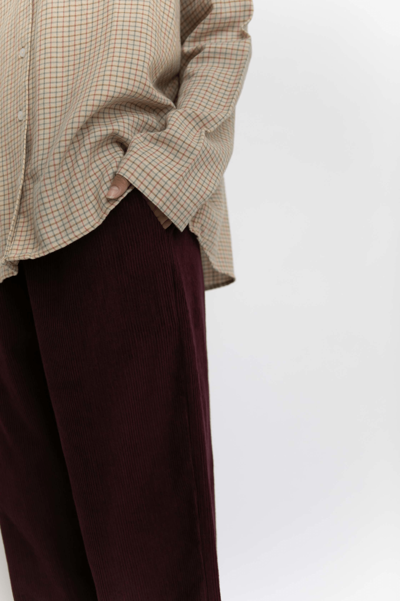 Bella corduroy pants - BURGUNDY