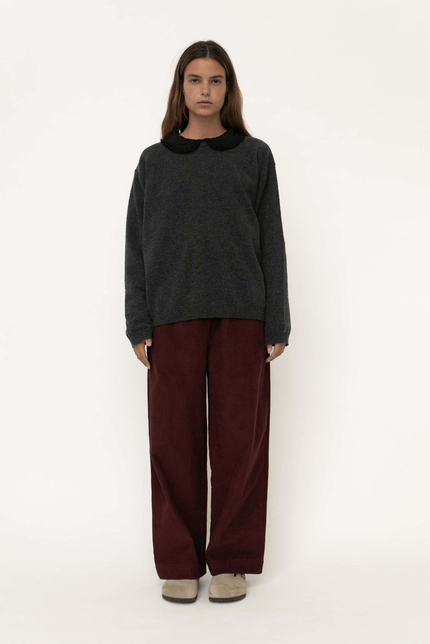 Bella corduroy pants - BURGUNDY